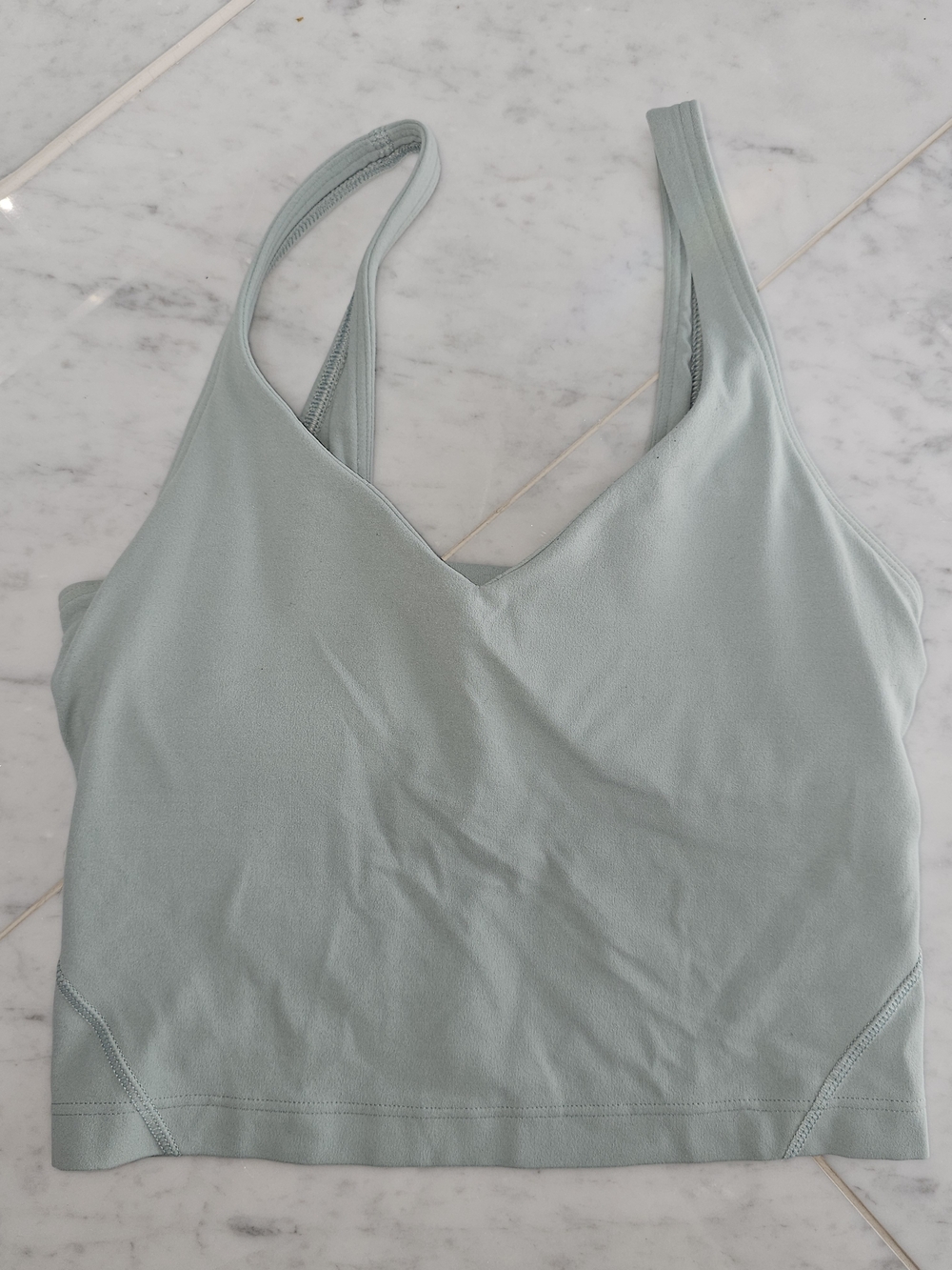 Light Sage V-Neck Bralette Tank - Unbranded
